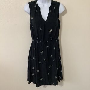Old Navy Black Floral Cottagecore Summer Tropical Daisy Print Mini Dress Small